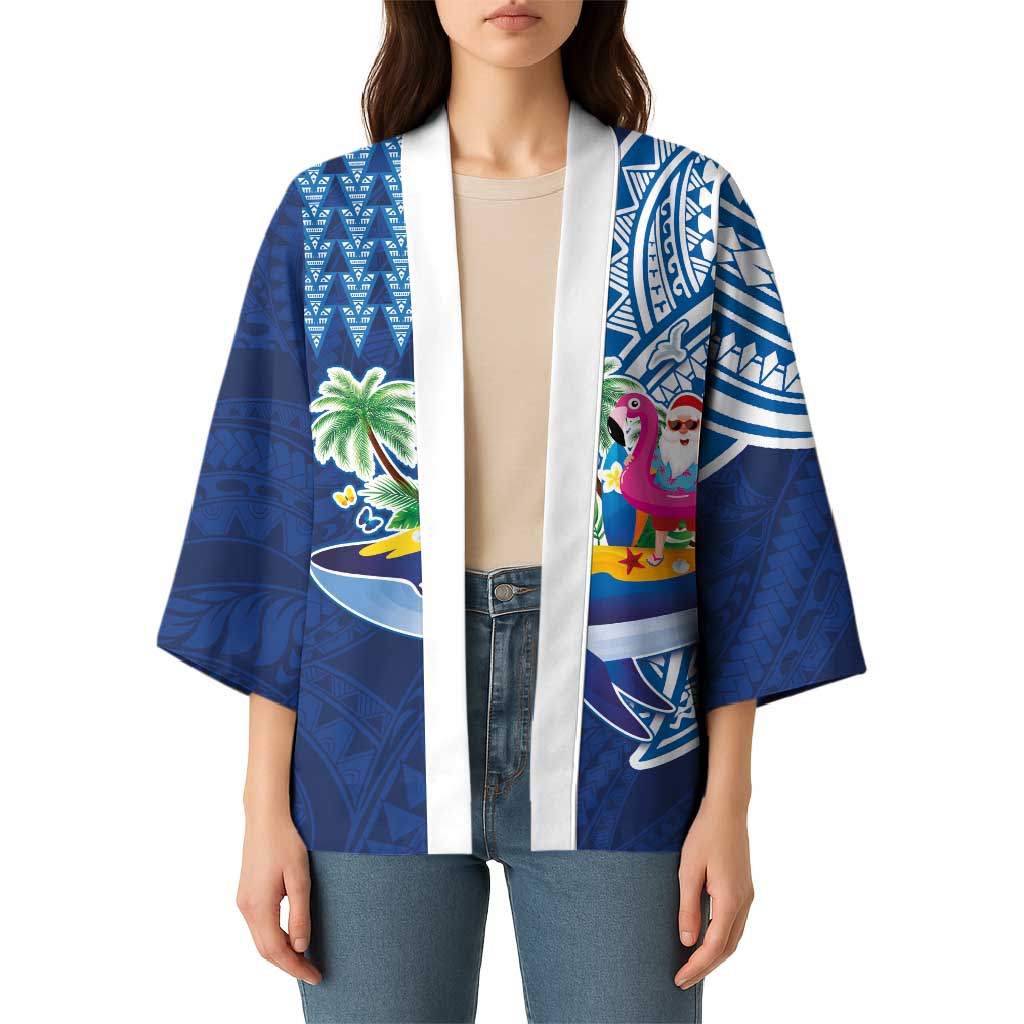 Hawaiian Mele Kalikimaka Kimono Funny Santa on Whale Island with Kakau Tattoos - Polynesian Pride