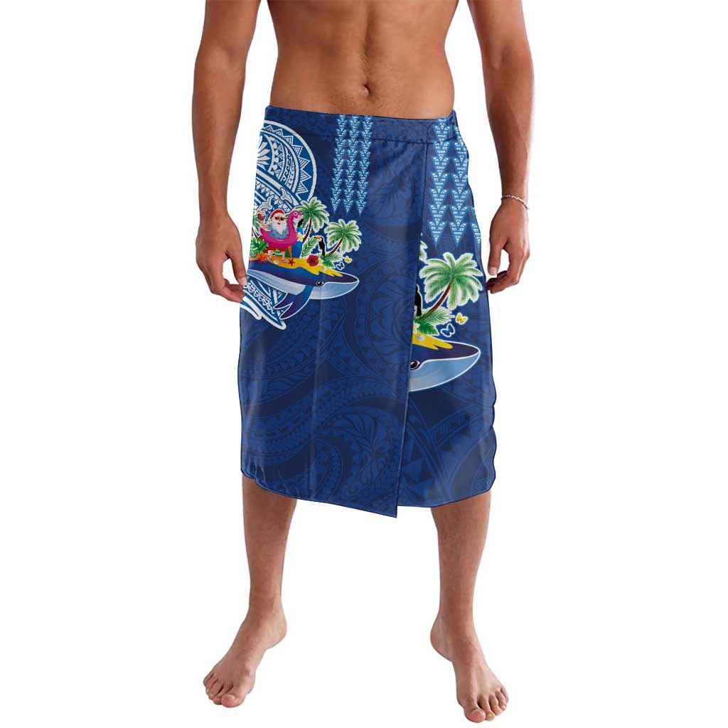 Hawaiian Mele Kalikimaka Lavalava Funny Santa on Whale Island with Kakau Tattoos - Polynesian Pride