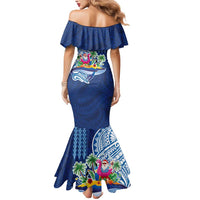 Hawaiian Mele Kalikimaka Mermaid Dress Funny Santa on Whale Island with Kakau Tattoos - Polynesian Pride