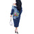 Hawaiian Mele Kalikimaka Off The Shoulder Long Sleeve Dress Funny Santa on Whale Island with Kakau Tattoos - Polynesian Pride