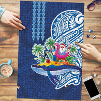 Hawaiian Mele Kalikimaka Puzzle Funny Santa on Whale Island with Kakau Tattoos - Polynesian Pride