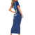Hawaiian Mele Kalikimaka Short Sleeve Bodycon Dress Funny Santa on Whale Island with Kakau Tattoos - Polynesian Pride