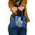 Hawaiian Mele Kalikimaka Shoulder Handbag Funny Santa on Whale Island with Kakau Tattoos - Polynesian Pride
