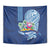 Hawaiian Mele Kalikimaka Tapestry Funny Santa on Whale Island with Kakau Tattoos - Polynesian Pride