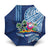 Hawaiian Mele Kalikimaka Umbrella Funny Santa on Whale Island with Kakau Tattoos - Polynesian Pride