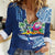Hawaiian Mele Kalikimaka Women Casual Shirt Funny Santa on Whale Island with Kakau Tattoos - Polynesian Pride