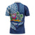 Hawaiian Mele Kalikimaka Zipper Polo Shirt Funny Santa on Whale Island with Kakau Tattoos - Polynesian Pride