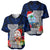 Guam Christmas Baseball Jersey Santa Gift Latte Stone and Sea Turle Mix Hibiscus Chamorro Blue Style LT03