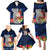 Guam Christmas Family Matching Puletasi Dress and Hawaiian Shirt Santa Gift Latte Stone and Sea Turle Mix Hibiscus Chamorro Blue Style LT03