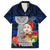 Guam Christmas Hawaiian Shirt Santa Gift Latte Stone and Sea Turle Mix Hibiscus Chamorro Blue Style LT03