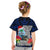 Guam Christmas Kid T Shirt Santa Gift Latte Stone and Sea Turle Mix Hibiscus Chamorro Blue Style LT03