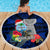 Custom Guam Christmas Beach Blanket Santa Gift Latte Stone and Sea Turle Mix Hibiscus Chamorro Blue Style LT03