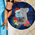 Custom Guam Christmas Beach Blanket Santa Gift Latte Stone and Sea Turle Mix Hibiscus Chamorro Blue Style LT03