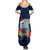 Custom Guam Christmas Summer Maxi Dress Santa Gift Latte Stone and Sea Turle Mix Hibiscus Chamorro Blue Style LT03