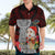 Guam Christmas Hawaiian Shirt Santa Gift Latte Stone and Sea Turle Mix Hibiscus Chamorro Red Style LT03