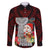Custom Guam Christmas Family Matching Puletasi Dress and Hawaiian Shirt Santa Gift Latte Stone and Sea Turle Mix Hibiscus Chamorro Red Style LT03