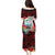 Custom Guam Christmas Family Matching Puletasi Dress and Hawaiian Shirt Santa Gift Latte Stone and Sea Turle Mix Hibiscus Chamorro Red Style LT03