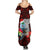 Custom Guam Christmas Summer Maxi Dress Santa Gift Latte Stone and Sea Turle Mix Hibiscus Chamorro Red Style LT03