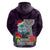 Guam Christmas Hoodie Santa Gift Latte Stone and Sea Turle Mix Hibiscus Chamorro Pink Style LT03