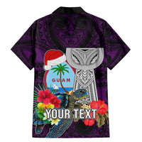 Custom Guam Christmas Family Matching Mermaid Dress and Hawaiian Shirt Santa Gift Latte Stone and Sea Turle Mix Hibiscus Chamorro Pink Style LT03 - Polynesian Pride