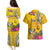 Niue Waitangi Couples Matching Puletasi and Hawaiian Shirt Tropical Flower Tapa Pattern LT03 - Polynesian Pride