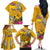 Niue Waitangi Family Matching Off Shoulder Long Sleeve Dress and Hawaiian Shirt Tropical Flower Tapa Pattern LT03 - Polynesian Pride