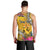 Niue Waitangi Men Tank Top Tropical Flower Tapa Pattern LT03 - Polynesian Pride