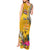 Niue Waitangi Tank Maxi Dress Tropical Flower Tapa Pattern LT03 - Polynesian Pride