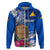 Tokelau Waitangi Hoodie Tropical Flower Tapa Pattern LT03 Zip Hoodie Blue - Polynesian Pride