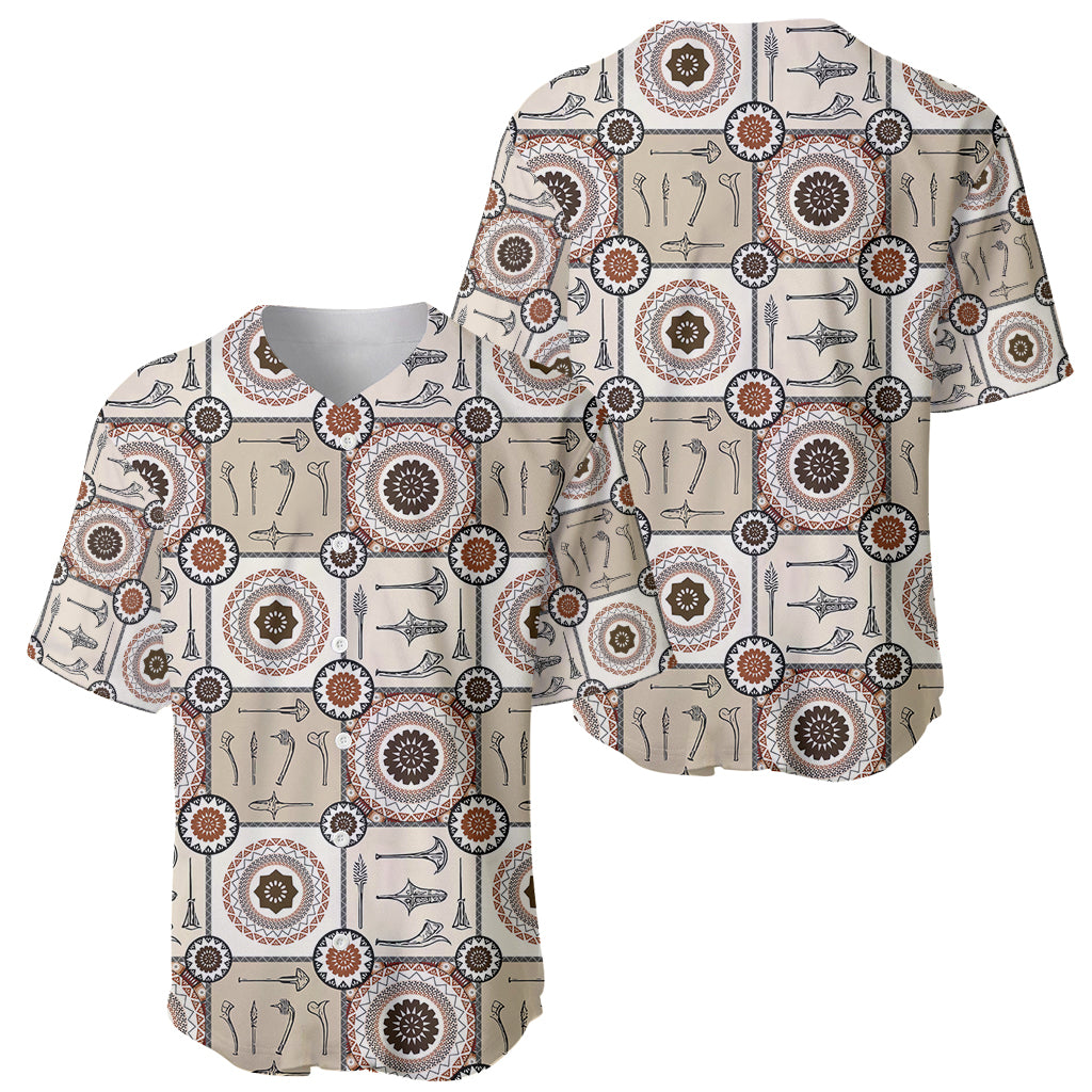 Tukenny Pattern Fijian War Clubs Baseball Jersey LT03 - Polynesian Pride