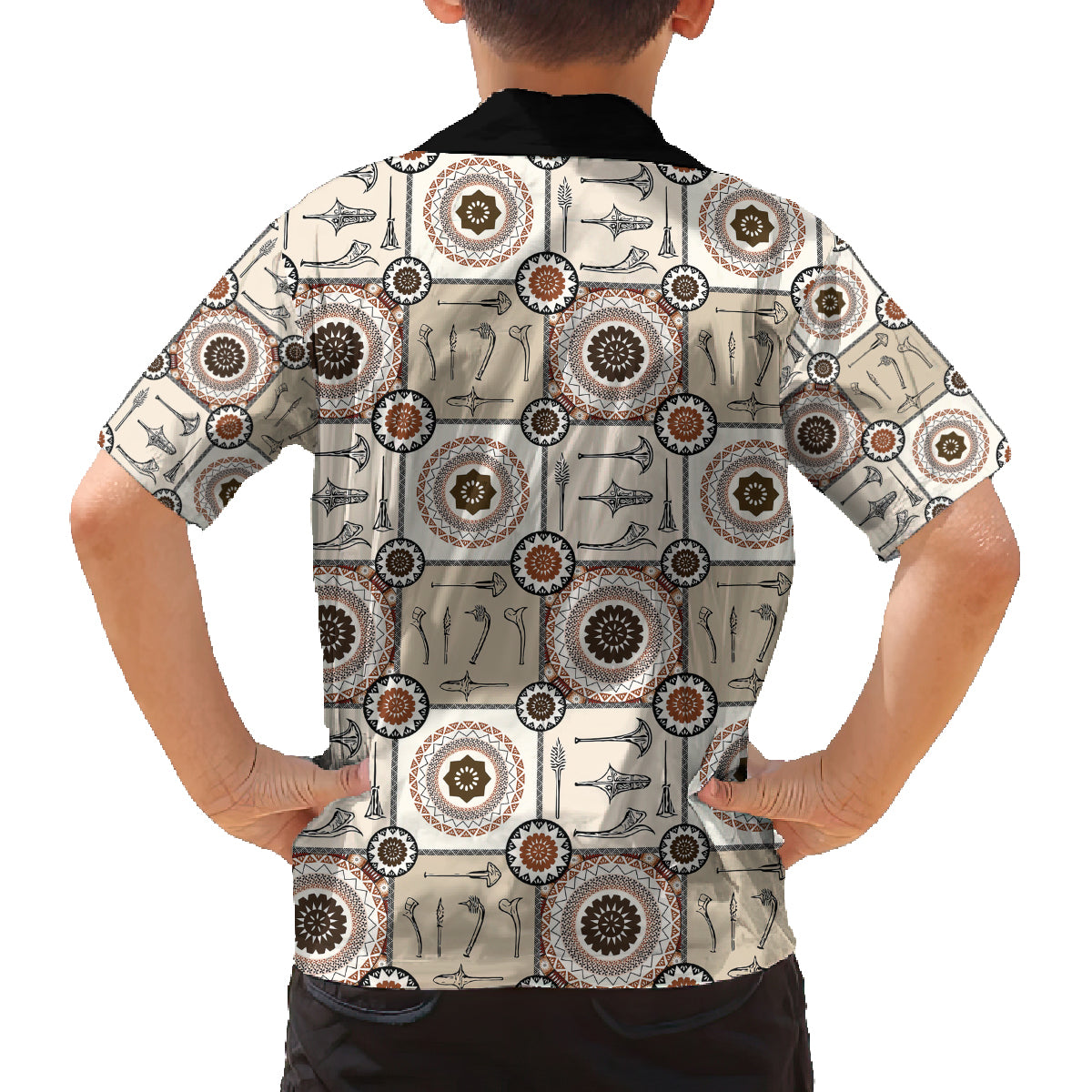 Tukenny Pattern Fijian War Clubs Family Matching Summer Maxi Dress and Hawaiian Shirt LT03 - Polynesian Pride