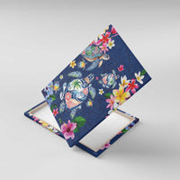 Hawaiian Turtles and Tropical Plants Canvas Wall Art Blue Watercolor