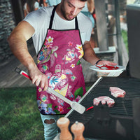 Hawaiian Turtles and Tropical Plants Apron Pink Watercolor