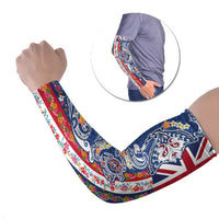 Hawaiian Manta Ray and Turtle Tribal Tattoo Arm Sleeves With Hawaii Flag and Flowers