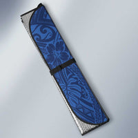 Hawaiian Manta Ray and Turtle Tribal Tattoo Auto Sun Shade With Hawaii Flag and Flowers