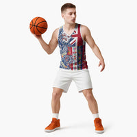 Hawaiian Manta Ray and Turtle Tribal Tattoo Basketball Jersey With Hawaii Flag and Flowers