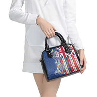 Hawaiian Manta Ray and Turtle Tribal Tattoo Shoulder Handbag With Hawaii Flag and Flowers