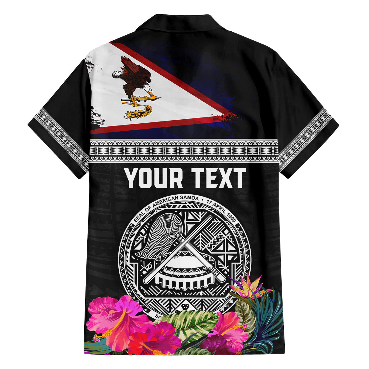 Personalized American Samoa Flag Day Family Matching Long Sleeve Bodycon Dress and Hawaiian Shirt Tanoa and Fue mix Hibiscus Flower Polynesian Pattern