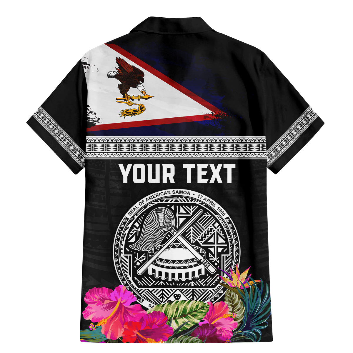 Personalized American Samoa Flag Day Family Matching Mermaid Dress and Hawaiian Shirt Tanoa and Fue mix Hibiscus Flower Polynesian Pattern