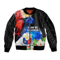 Philippines Independence Day Bomber Jacket Philippines Eagle and Sampaguita Jasmine Yakan Tribal