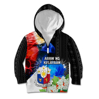 Philippines Independence Day Kid Hoodie Philippines Eagle and Sampaguita Jasmine Yakan Tribal