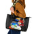 Philippines Independence Day Leather Tote Bag Philippines Eagle and Sampaguita Jasmine Yakan Tribal