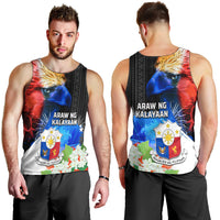 Philippines Independence Day Men Tank Top Philippines Eagle and Sampaguita Jasmine Yakan Tribal