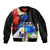 Philippines Independence Day Sleeve Zip Bomber Jacket Philippines Eagle and Sampaguita Jasmine Yakan Tribal