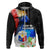 Philippines Independence Day Zip Hoodie Philippines Eagle and Sampaguita Jasmine Yakan Tribal