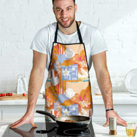 Hawaiian and Japanese Culture Together Apron Palaka Japanese Art and Tropical Motif Tribal Patchwork