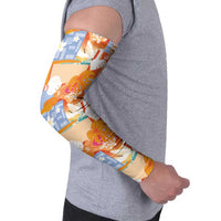 Hawaiian and Japanese Culture Together Arm Sleeves Palaka Japanese Art and Tropical Motif Tribal Patchwork LT03 - Polynesian Pride