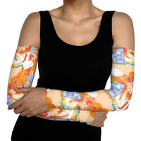 Hawaiian and Japanese Culture Together Arm Sleeves Palaka Japanese Art and Tropical Motif Tribal Patchwork LT03 - Polynesian Pride