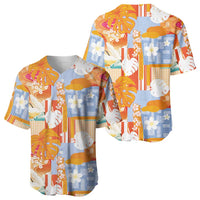 Hawaiian and Japanese Culture Together Baseball Jersey Palaka Japanese Art and Tropical Motif Tribal Patchwork LT03 - Polynesian Pride
