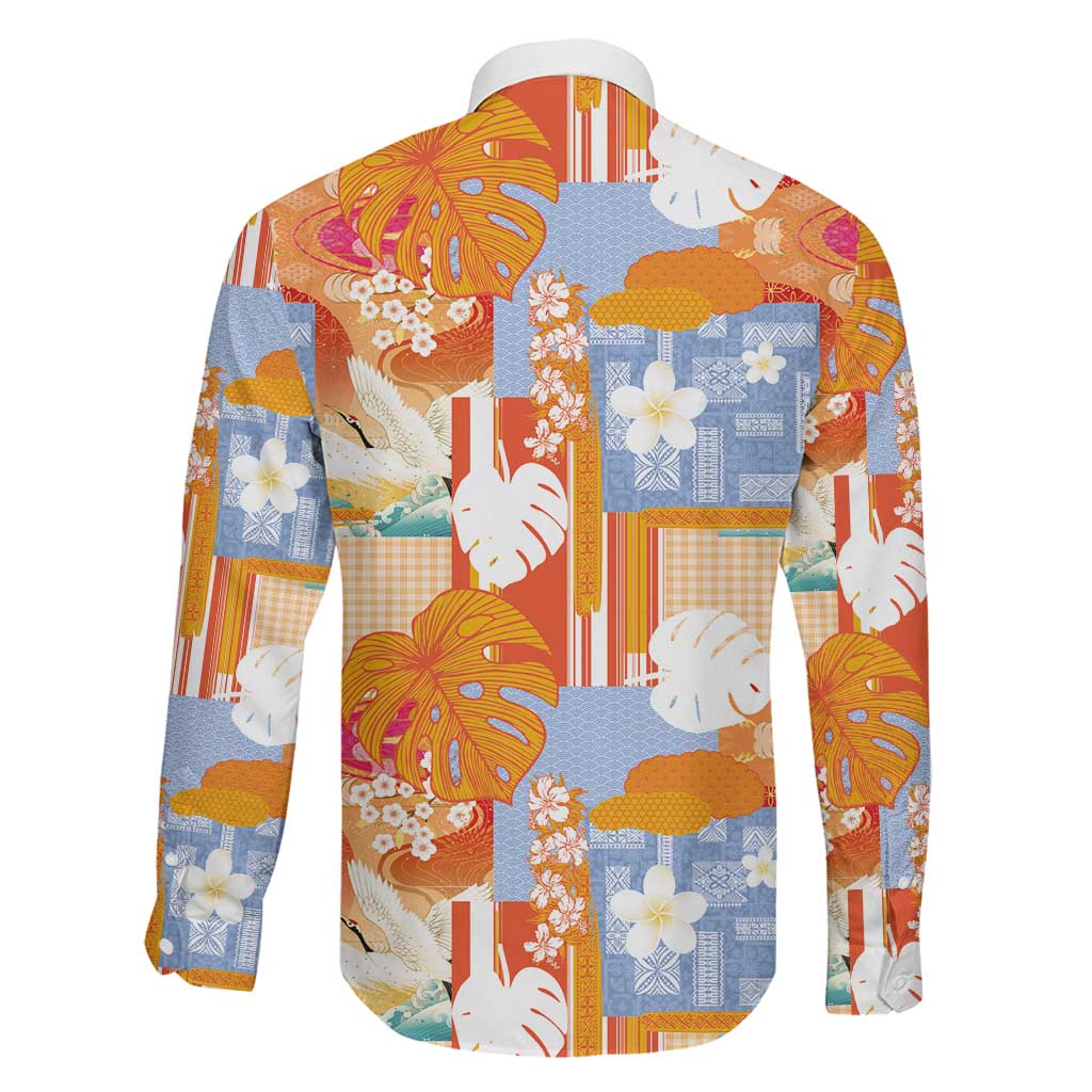 Hawaiian and Japanese Culture Together Family Matching Mermaid Dress and Hawaiian Shirt Palaka Japanese Art and Tropical Motif Tribal Patchwork LT03 - Polynesian Pride